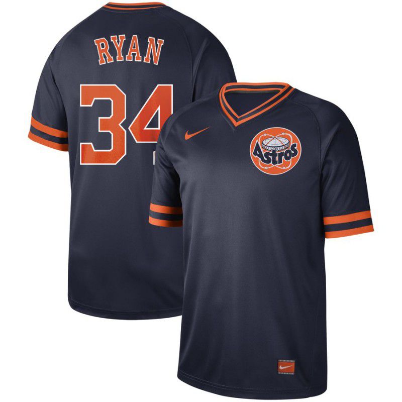 Men Houston Astros 34 Ryan Dark blue Nike Cooperstown Collection Legend V-Neck MLB Jersey